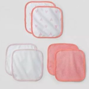 Cloud Island Baby Lightweight 6pk Washcloth Set Pink Coral